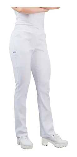 KAREN MEDICAL FASHION Pantalón Médico Blanco para Dama de Mezclilla base  ajustada, entubado - mezclilla stretch - para Estudiantes de Medicina y  Enfermería - Pantalón de Uniforme Médico para Mujer, Scrub Pants