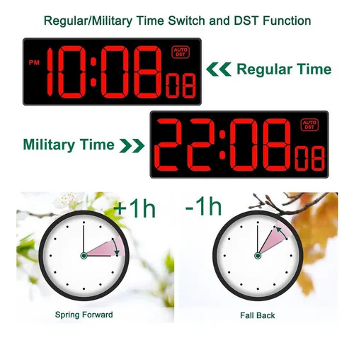 Reloj De Pared Digital Led Con Segundero,