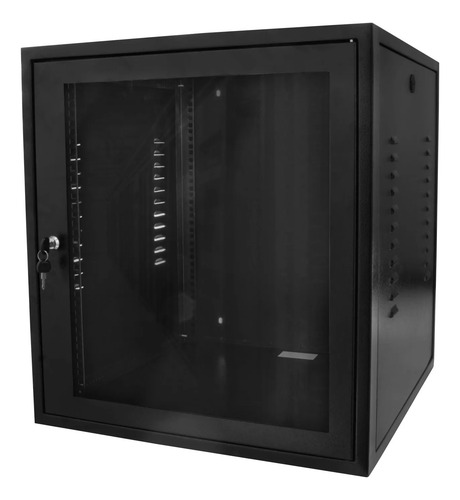 Mini Rack 19 Pol. De Parede 12u X 570mm Com 2 Planos - Preto