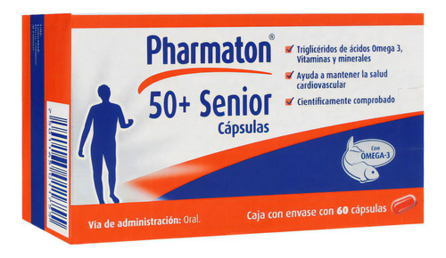 Pharmaton 50+ Senior Multivitamínico 60 Cápsulas Sabor Sin Sabor