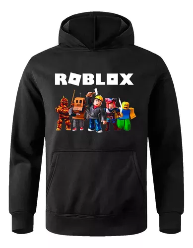 Blusa Moletom Infantil Flanelado Roblox Preto