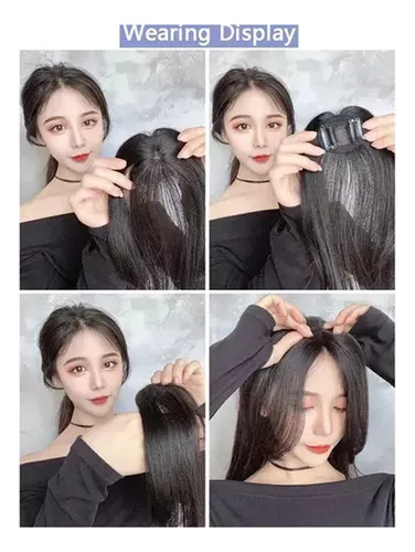 Para Aplicar La Peluca De Cabello Humano Topper Front Dark C