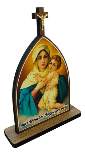 Capelinha Peregrina Mãe Rainha Madeira 14 Cm