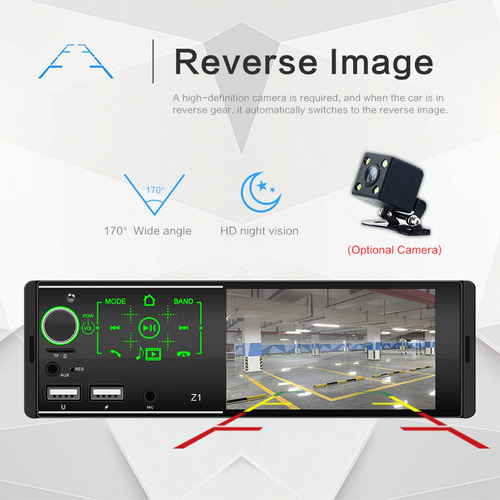 4.1 Bluetooth Car Stereo Audio Fm Aux Input Receptor Tf Usb