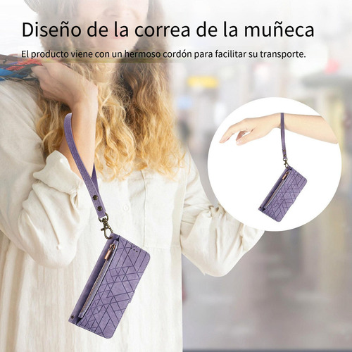 Funda Para Samsung Galaxy A05/a05s/a12 5g, Pulsera De Piel Con Cremallera, A Prueba De Golpes, Funda Protectora