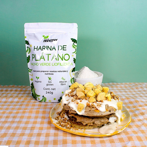 Imagen 3 de 5 de Harina Sin Gluten De Plátano Liofilizado 240g 100% Natural