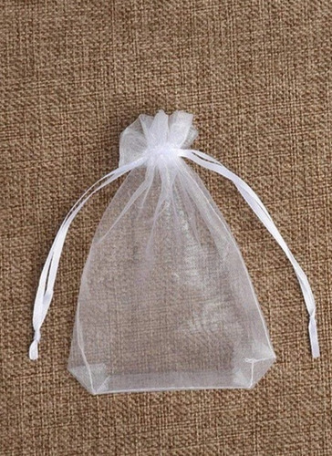 Pack De 25 Bolsitas De Organza Color Blanco 12,5 X 18