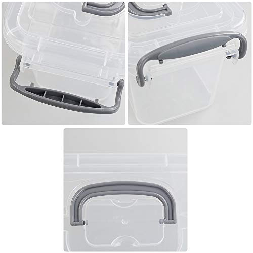 Botes/cajas De Plástico Transparente Asa Gris, Mini Or...