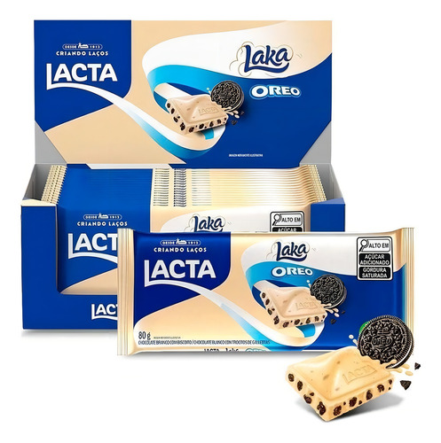 Chocolate Branco Laka Oreo Lacta Kit 17 Barras De 80g