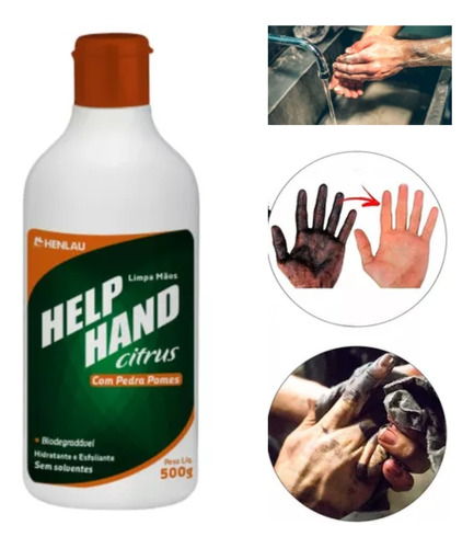 Limpa Mãos Help Hand Citrus Pote 500g  Henlau