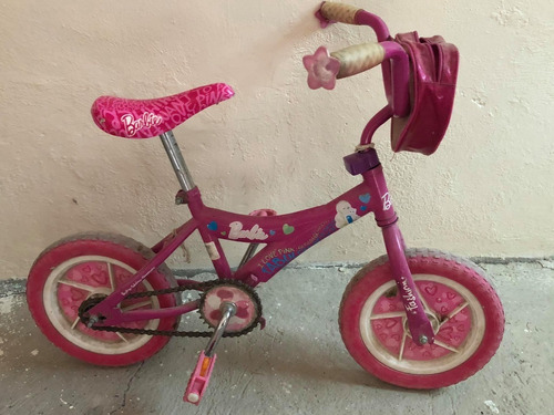 Bicicleta De Barbie Rodada 12 Con Bolsa Rosita Y Llantitas