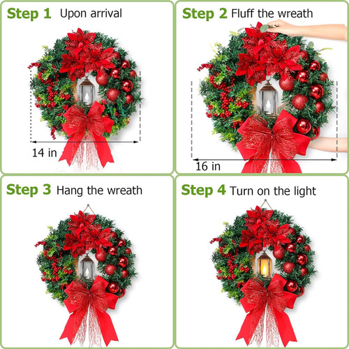 Zj Promoção De Grinalda De Porta De Natal Com Decoração De