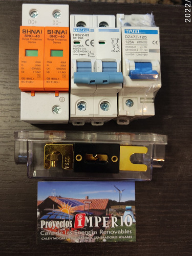 Kit Protecciones Sist Solar Fotovoltaico Breaker Diferencial