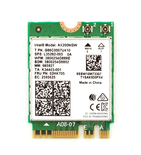 Placa De Red Intel Wi-fi6 Ax200ngw