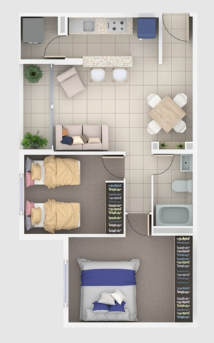 Cond. Pta Norte - Nuevo: 2 Dorm. - 1 Baño - Estacionamiento