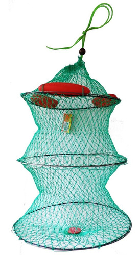 Vivero Nylon Plegable Con Boyas Pesca Para Peces Y Carnada