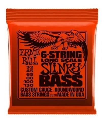 Corda P/ Contrabaixo Ernie Ball 6 String Bass Slinky 032-130