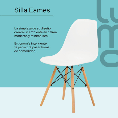 Set X 2 Sillas Tipo Eames Comedor Reforzadas Estructura