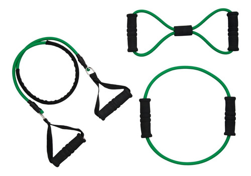 Set Bandas Larga + Circular + Ocho Gym Funcional Latex Kit 