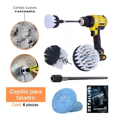 Cepillo Para Taladro Limpieza De Tapizados Detailing Kit X3