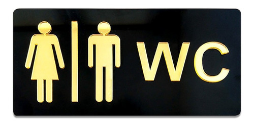 Imagem 3 de 3 de Placa Indicativa Banheiro Masculino E Feminino Wc Acrílico