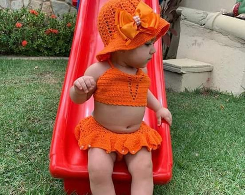 Traje De Baños Tejidos Para Bebe Y Niña (3pzas) | MercadoLibre Traje De Baños Tejidos Para Bebe Y Niña (3pzas) | MercadoLibre