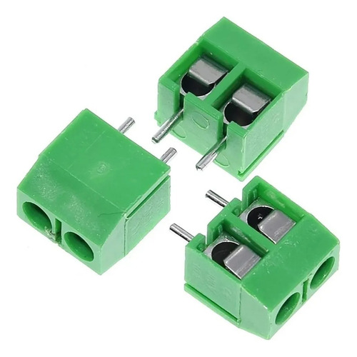 10 Uni Borne Kre 2 Vias Verde Kf128 2t 5,08mm Mini