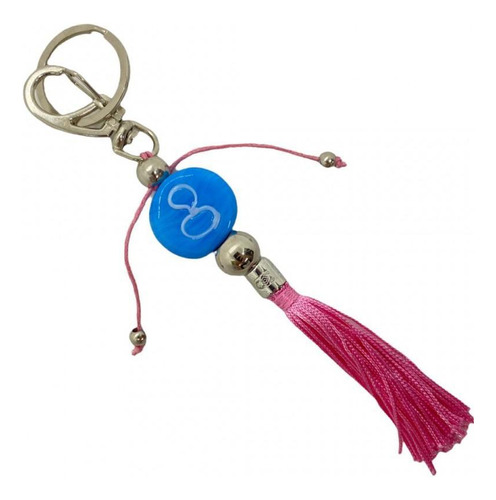 Chaveiro Ibeji Chupeta Murano Azul Claro E Rosa 16 Cm