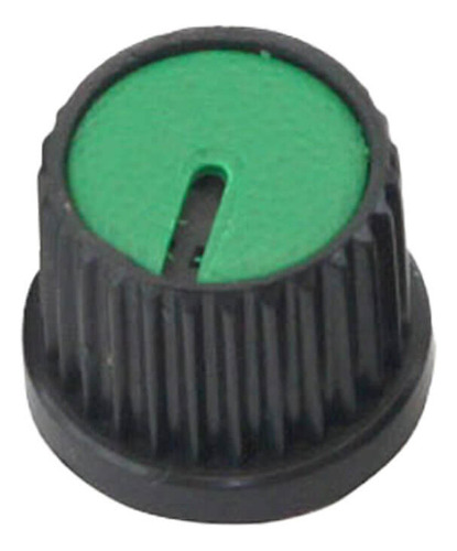 10x Botão Knob Redondo Estriado Com Parafuso Ad209 - Verde