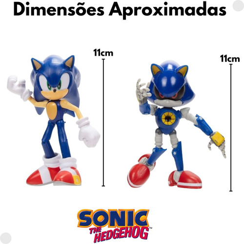 Pack 2 Bonecos Sonic E Metal Sonic The Hedgehog 04232 -sunny