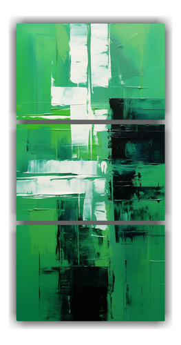 30x60cm Cuadros Abstractos Modernos En Tonos Verdes Exclusiv
