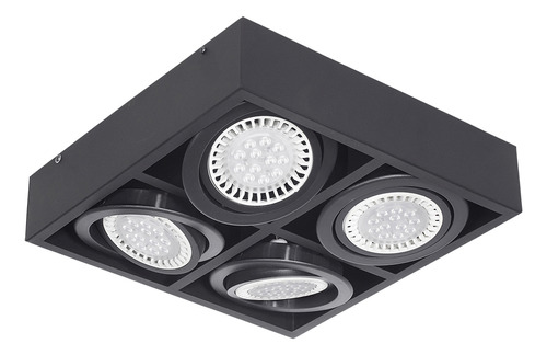 Plafones Box Cuadrados C/ 4 Luces Ar111 Gu10 12w Led