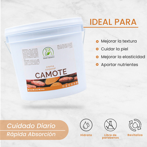Crema Corporal & Facial De Camote 19 Kilos