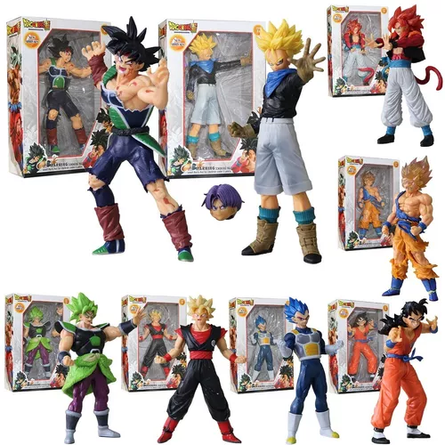 Kit 3 Bonecos Dragon Ball Z Goku Super Sayajin Blue ssj blue no Shoptime