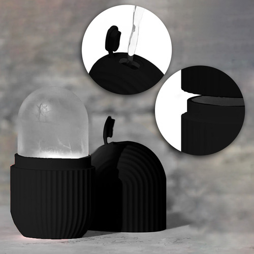 Rodillo De Silicón Para Masaje Facial Con Hielo Diler Reutilizable Y Suave Ideal Para Cerrar Poros Reducir Inflamación Y Refrescar La Piel Uso Diario En Rutina De Skincare Color Negro