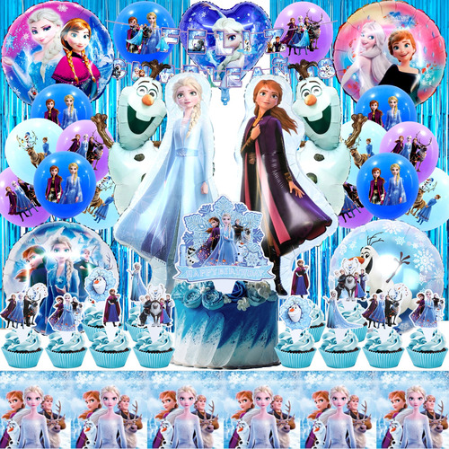 Kit De Decoracion Froze Globos Elsa Olaf Fiesta Cumpleaños