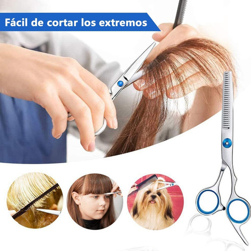 Imagen 7 de 7 de Set Tijera Cortar Pelo Entresacadora Cabello Peluquería