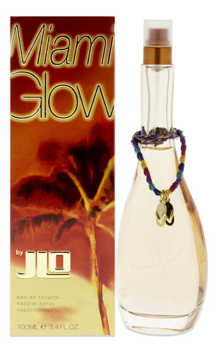 Jennifer Lopez Miami Glow Mujeres 3.4 Oz Edt Spray