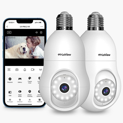 Cámara De Seguridad Laview Con Bombilla De 4 Megapíxeles, 2