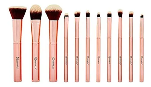 comprar Set 11 Brochas Rostro Ojos Metal Rose Bh Cosmetics