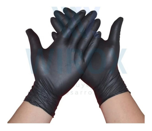 Guantes De Nitrilo Negro Caja X 100 Unidades