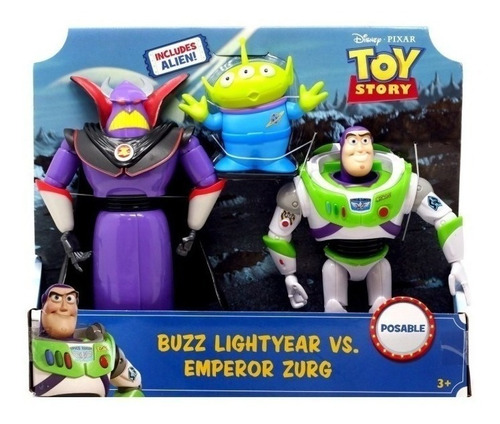Figuras De Toy Story Buzz Lightyear Vs Zurg + Alien- Mattel 