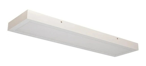 Plafon Sobrepor Led Retangular 50w 6500k Bronzearte Estrutura Branco