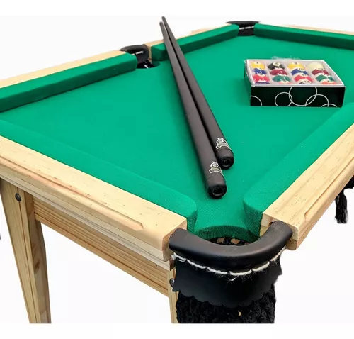 Jogo Mini Mesa de Bilhar Sinuca Compacta em Madeira Snooker com 2