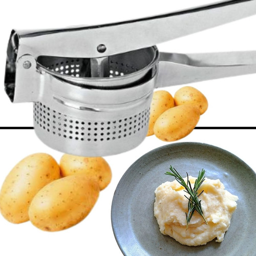 Espremedor De Batata Manual Em Inox Profissional Cozinha Cor Do Cabo Prateado Inteiro Inox