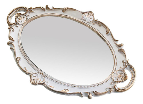 X Bandeja Decorativa Con Espejo, Organizador De 39cmx24cm