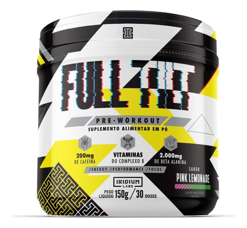 Pré Treino Full Tilt 150g - 2000mg Beta Alanina + Complexo B Pink Lemonade Iridium Labs