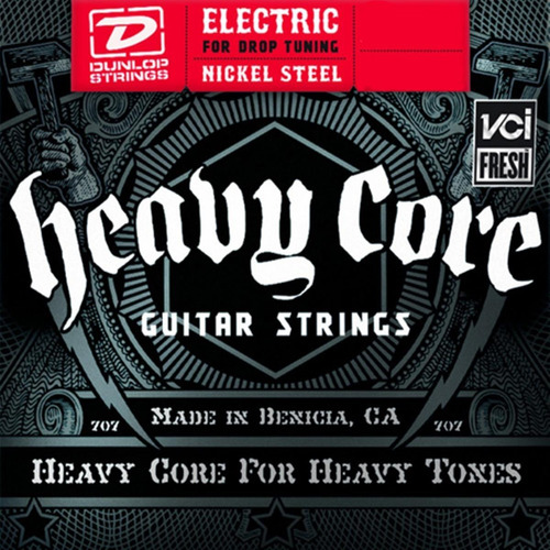 Imagen 1 de 6 de Cuerdas Guitarra Eléctrica Dunlop 10-60 Heavy Core 7 Cuerdas