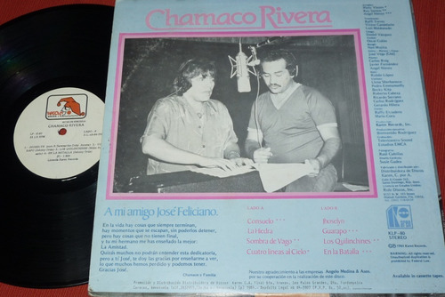 Jch- Chamaco Rivera Con Jose Feliciano Por Fin Salsa Lp (Usado)
