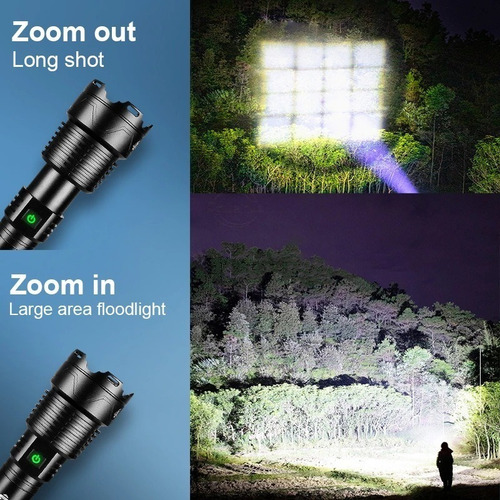 Potente Linterna De Mano Led Recargable De 200000 Lúmenes